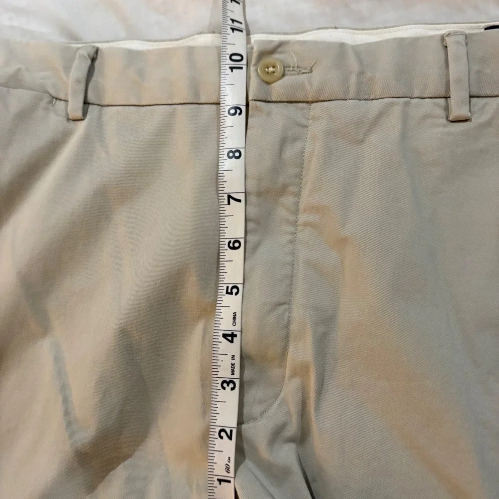 Polo Ralph Lauren Mens Stretch Slim Fit Chino Pants Tan Khaki 40x32 Flat Front‎